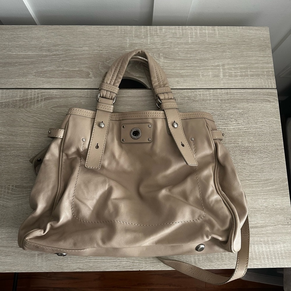 NWOT Marc by Marc Jacobs beige leather satchel bag
